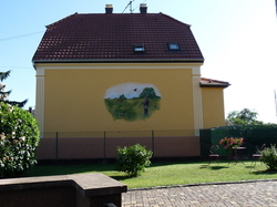 Peinture décorative sur façade, peinture à l'eau
